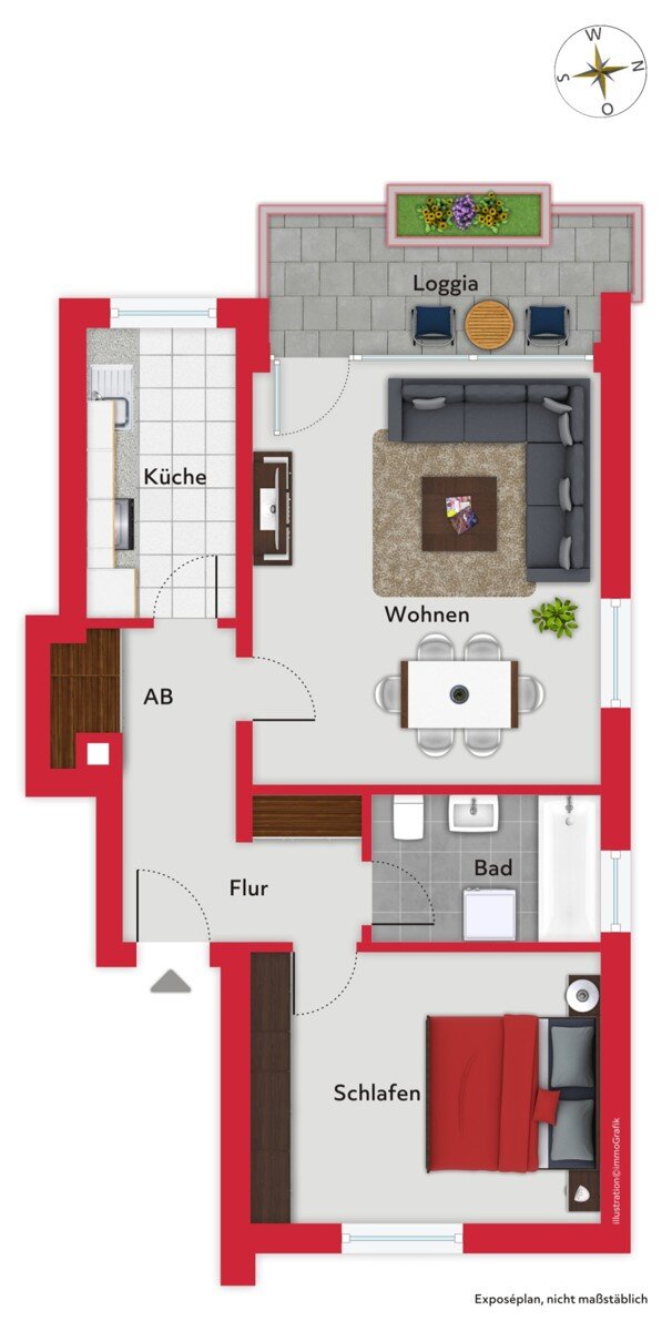 Wohnung zum Kauf 169.000 € 2 Zimmer 57,4 m²<br/>Wohnfläche 1.<br/>Geschoss Bürgeresch Oldenburg 26123