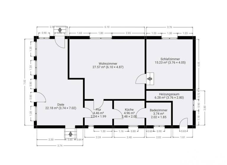 Bungalow zum Kauf 99.500 € 3 Zimmer 78,1 m² 644 m² Grundstück Berliner Chaussee Magdeburg 39114