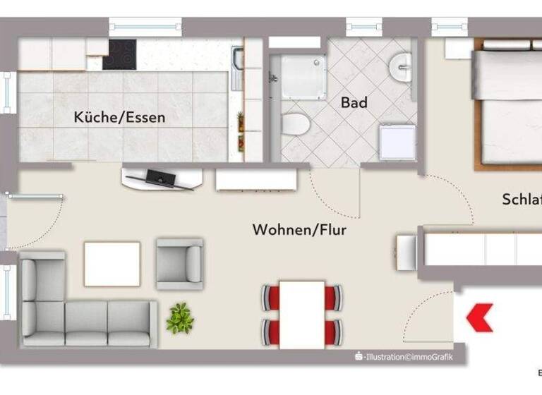 Wohnung zum Kauf provisionsfrei 233.000 € 2 Zimmer 54,7 m² 2. Geschoss Oberreut Karlsruhe / Oberreut 76189