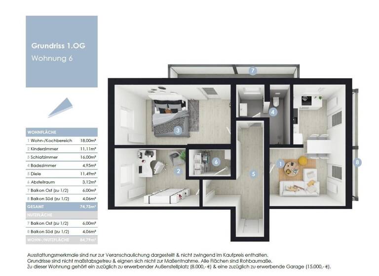 Wohnung zum Kauf - Erstbezug 279.900 € 3 Zimmer 74,3 m² 1. Geschoss Bad Abbach 93077