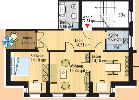 Wohnung zum Kauf als Kapitalanlage geeignet 179.900 € 3 Zimmer 72,6 m²<br/>Wohnfläche Hildebrandstraße WE 2 Connewitz Leipzig 04277