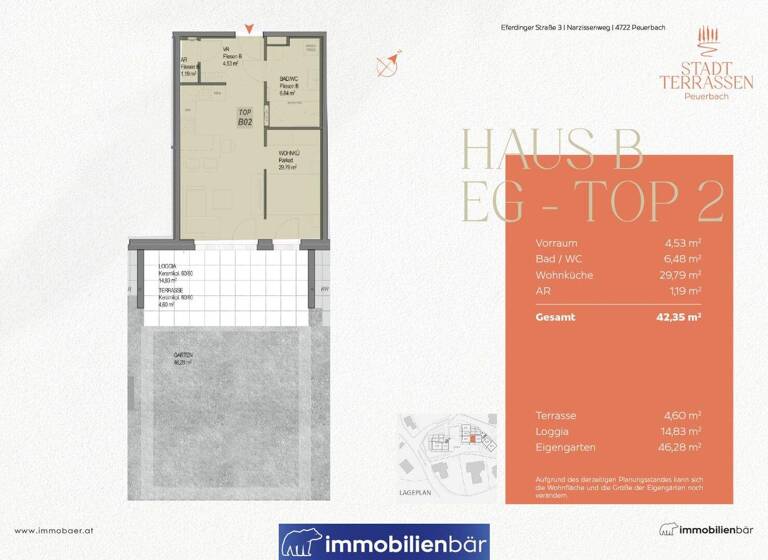 Wohnung zum Kauf - Erstbezug 219.113 € 1,5 Zimmer 42,4 m² EG Peuerbach 4722