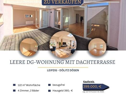 Wohnung zum Kauf 399.000 € 4 Zimmer 122,2 m² 3. Geschoss Dölitz-Dösen Süd 04279