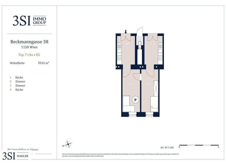 Wohnung zum Kauf 150.000 € 2 Zimmer 39,6 m² EG Beckmanngasse 38 Wien 1150