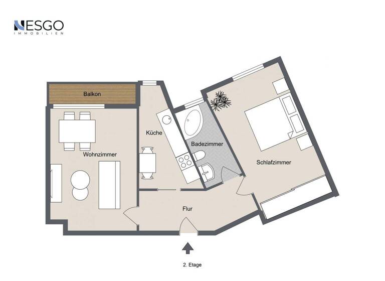 Wohnung zum Kauf 199.000 € 2 Zimmer 60 m² 2. Geschoss Lichterfelde Berlin 12207