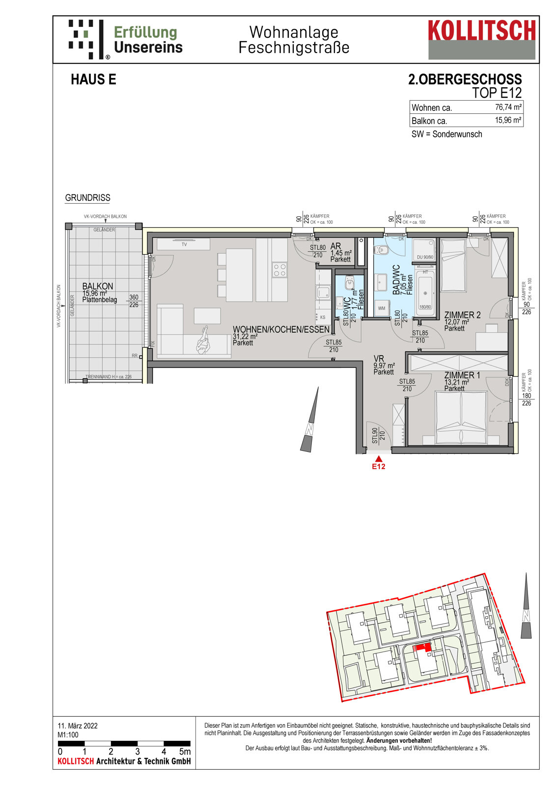 Wohnung zum Kauf 352.500 € 3 Zimmer 76,7 m²<br/>Wohnfläche Annabichl Klagenfurt am Wörthersee 9020