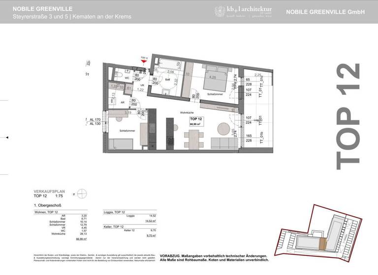 Wohnung zum Kauf - Erstbezug 289.000 € 3 Zimmer 67 m² 1. Geschoss Kematen an der Krems 4531
