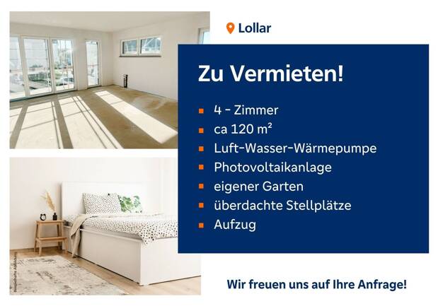 Wohnung zur Miete - Neubau 1.395 € 4 Zimmer 120,6 m² EG frei ab 01.08.2025 Lollar Lollar 35457