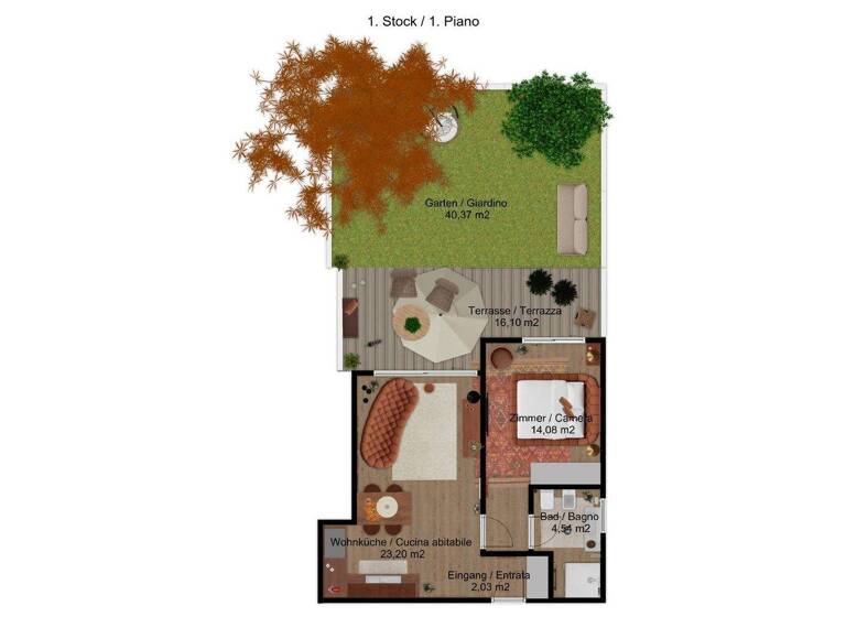 Studio zum Kauf 312.000 € 2 Zimmer 70 m² 2. Geschoss Montan 39040