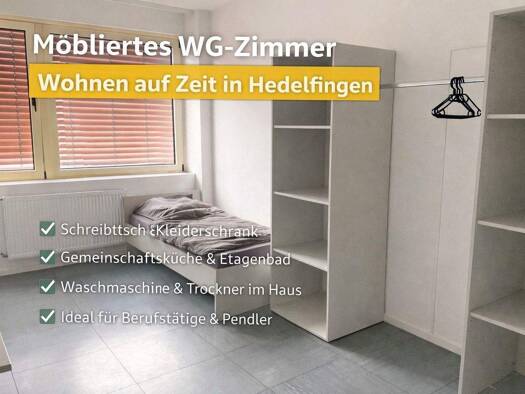 WG-Zimmer zur Miete Wohnen auf Zeit 580 € 17 m² frei ab 21.02.2026 Hedelfingerstr. 0 Wangen Stuttgart Hedelfingen 70327