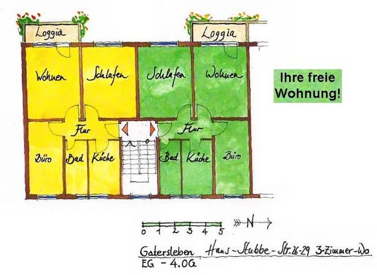 Wohnung zur Miete 319 € 3 Zimmer 60,9 m² 1. Geschoss Gatersleben 06466