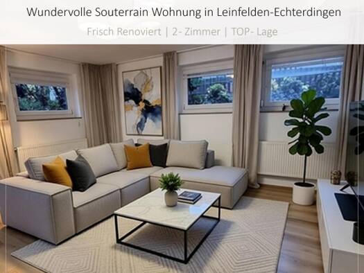 Wohnung zum Kauf provisionsfrei 219.000 € 2 Zimmer 54,8 m² Geschoss -1/4 Gartenstraße 16 Echterdingen Leinfelden-Echterdingen 70771
