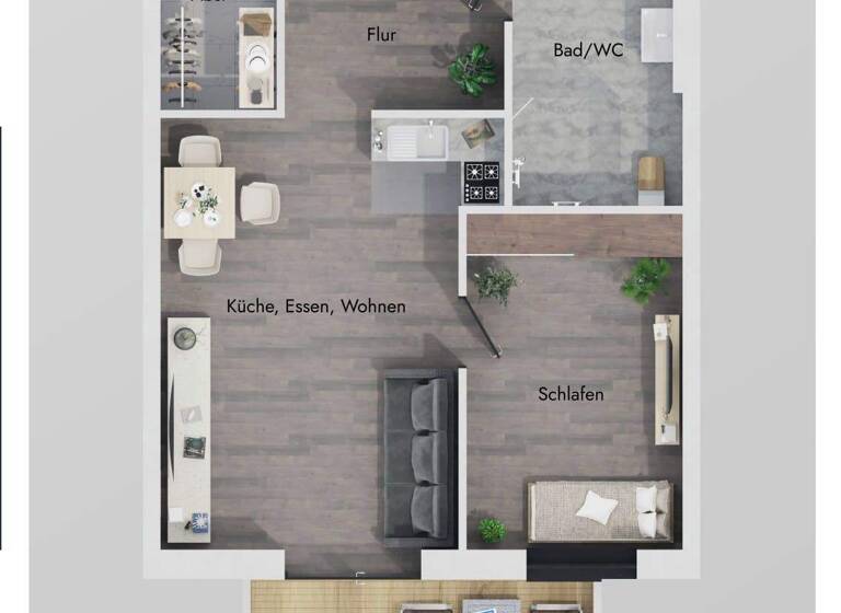 Terrassenwohnung zum Kauf - Erstbezug provisionsfrei 280.500 € 2 Zimmer 61 m² 1. Geschoss Beihingen Freiberg am Neckar 71691