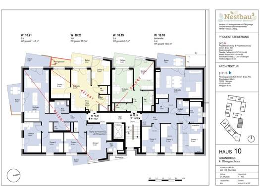 Wohnung zum Kauf - Neubau provisionsfrei 699.500 € 4 Zimmer 100,3 m² frei ab sofort Brühl Freiburg im Breisgau 79106