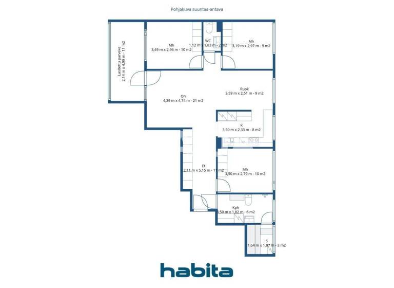 Wohnung zum Kauf 298.000 € 4 Zimmer 90 m² 3. Geschoss Vanamontie 6 Vantaa 01350