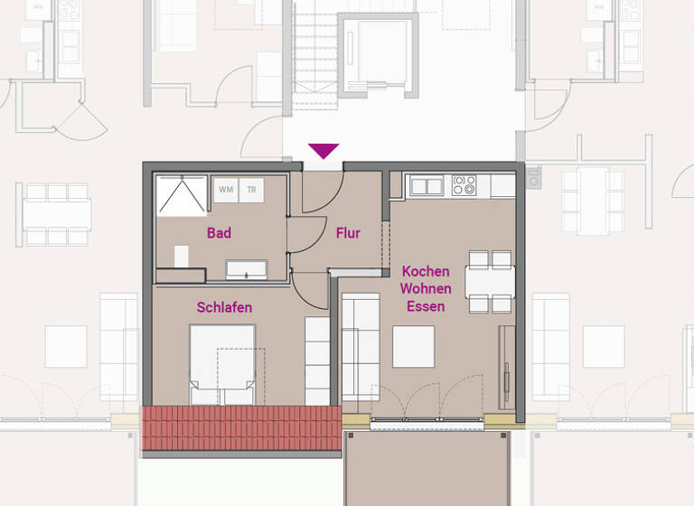 Wohnung zum Kauf 249.900 € 2 Zimmer 46,7 m²<br/>Wohnfläche Dachgeschoss<br/>Geschoss Roth Roth 91154