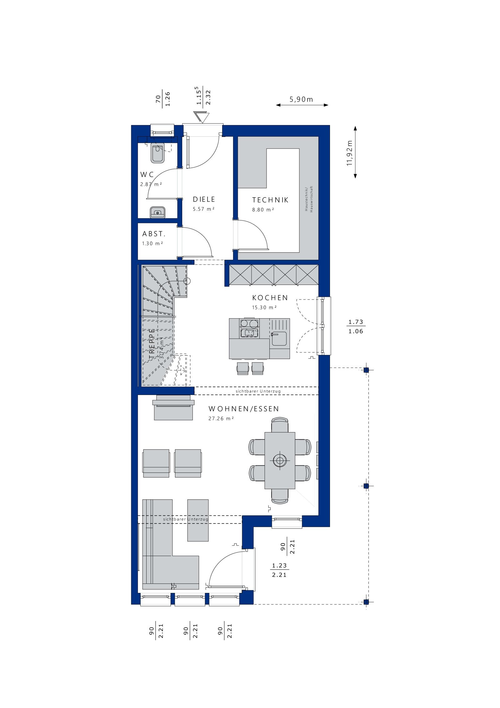 Doppelhaushälfte zum Kauf 616.014 € 6 Zimmer 166 m²<br/>Wohnfläche 647 m²<br/>Grundstück Bergfelden Sulz am Neckar 72172