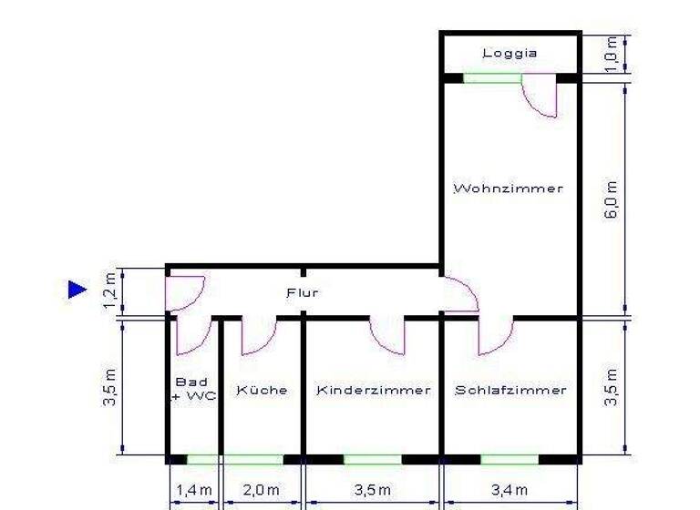 Wohnung zur Miete 433 € 3 Zimmer 66,6 m² 7. Geschoss Pablo-Neruda-Str. 1 Neustädter See Magdeburg 39126