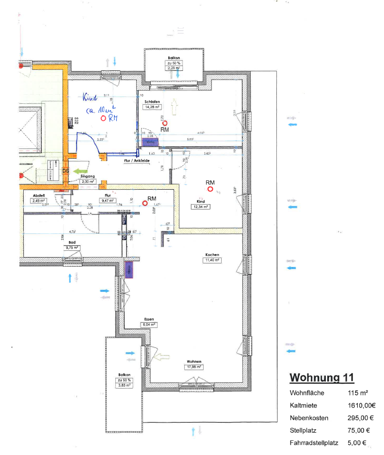 Wohnung zur Miete 1.610 € 4 Zimmer 115 m²<br/>Wohnfläche 3.<br/>Geschoss Delitzsch Delitzsch 04509