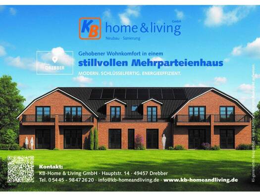 Wohnung zur Miete 780 € 2 Zimmer 68 m² EG frei ab 01.04.2026 Hauptstraße 44 Drebber 49457