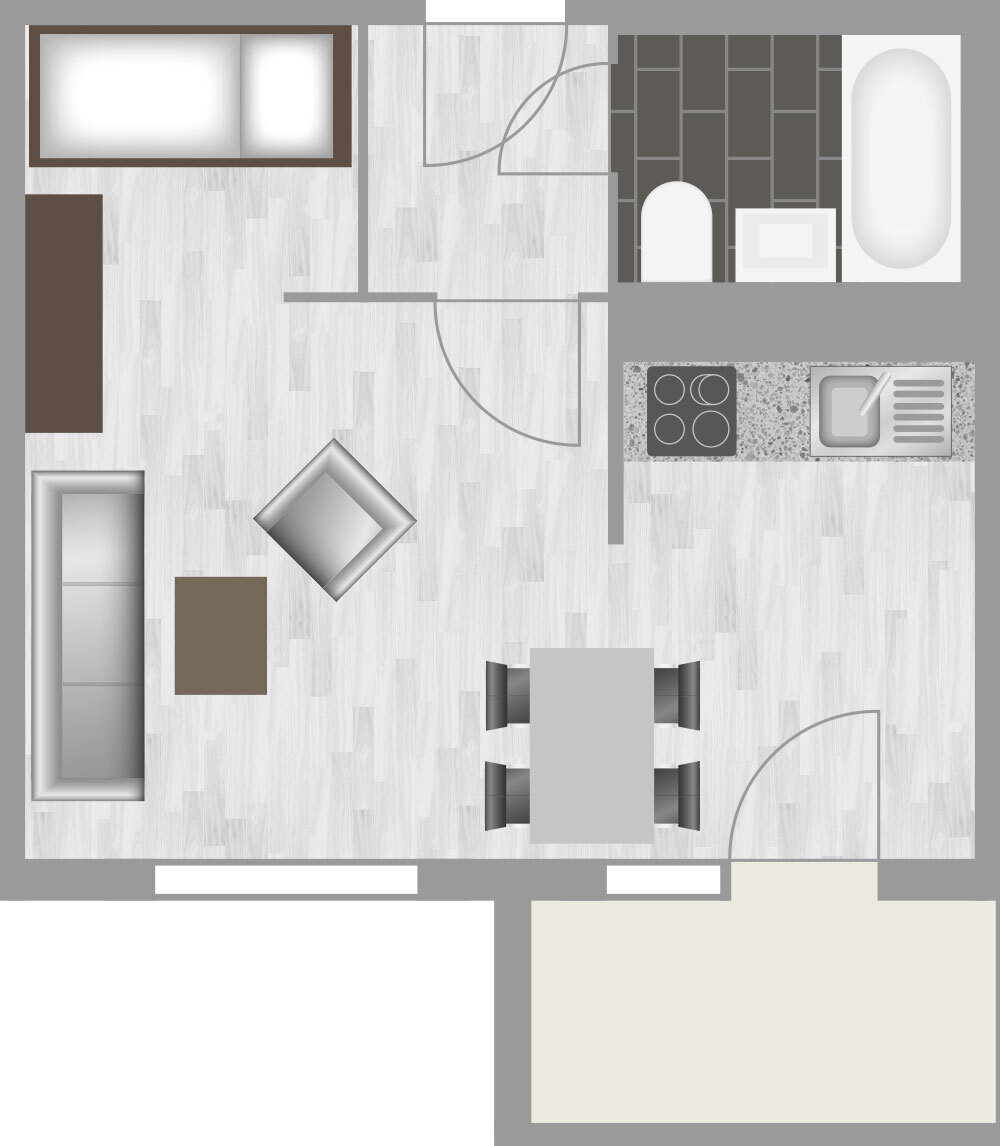 Wohnung zur Miete 236 € 1 Zimmer 31,2 m²<br/>Wohnfläche 1.<br/>Geschoss Karpfenweg 18 Heide-Nord / Blumenau Halle 06120