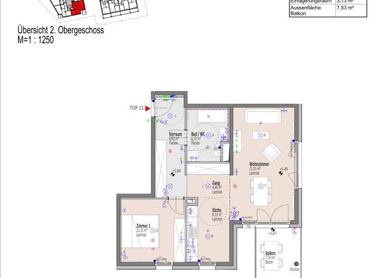 Wohnung zum Kauf - Erstbezug 202.133 € 2 Zimmer 61,3 m² 2. Geschoss Elisabeth Bollenberger - Gasse Wiener Neustadt 2700