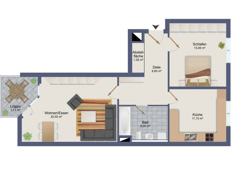 Wohnung zur Miete 680 € 2 Zimmer 62 m² 4. Geschoss frei ab sofort Hummelstein Nürnberg 90459