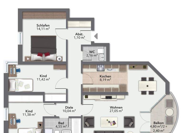 Wohnung zum Kauf 409.000 € 4 Zimmer 92,5 m² Kolbermoor 83059