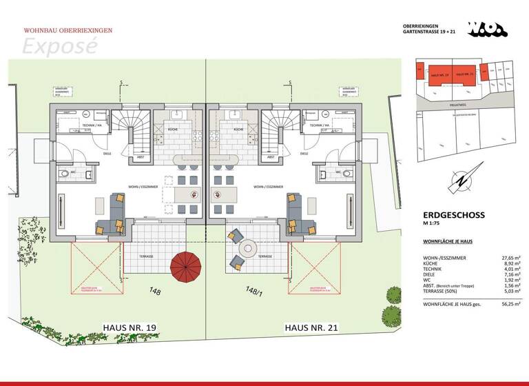 Doppelhaushälfte zum Kauf provisionsfrei 699.200 € 5 Zimmer 144 m² 253 m² Grundstück Gartenstraße 19 Oberriexingen 71739