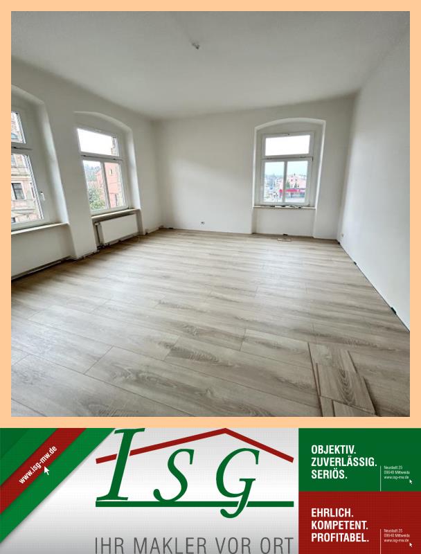 Wohnung zur Miete 395 € 2 Zimmer 75,3 m²<br/>Wohnfläche 1.<br/>Geschoss 01.12.2024<br/>Verfügbarkeit Mittweida Mittweida 09648