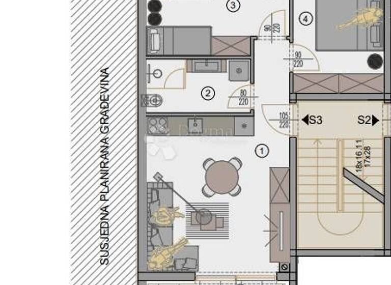 Wohnung zum Kauf 190.784 € 3 Zimmer 59 m² 1. Geschoss Center