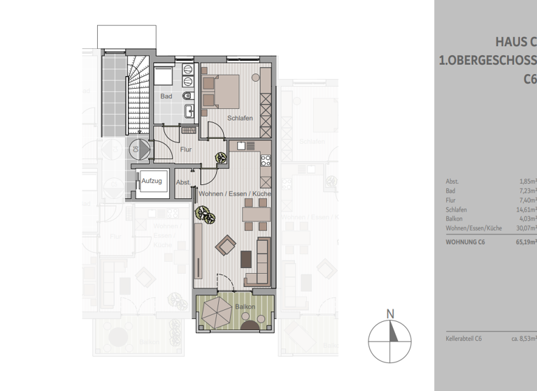 Wohnung zum Kauf provisionsfrei 299.000 € 2 Zimmer 65,2 m² Straubing 94315