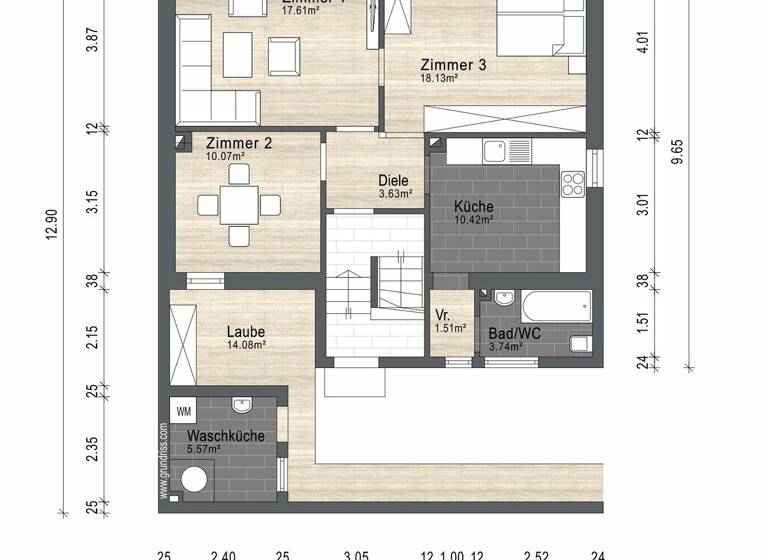 Mehrfamilienhaus zum Kauf 695.000 € 6 Zimmer 136 m² 316 m² Grundstück frei ab 01.04.2026 Oberrad Frankfurt 60599