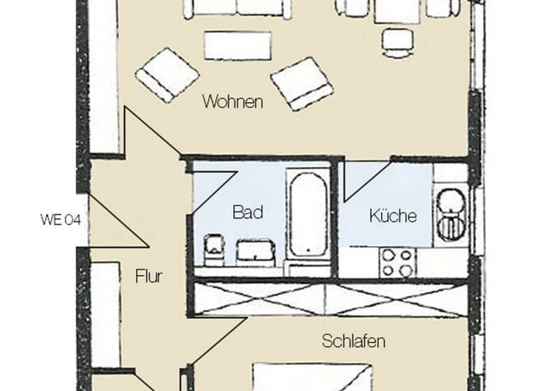 Wohnung zum Kauf 140.000 € 2 Zimmer 55,3 m² 1. Geschoss Paunsdorf Leipzig 04328