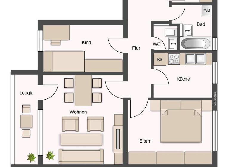 Wohnung zur Miete 818 € 3 Zimmer 74,4 m² EG Schillerstraße 3 Auerbach Bensheim 64625