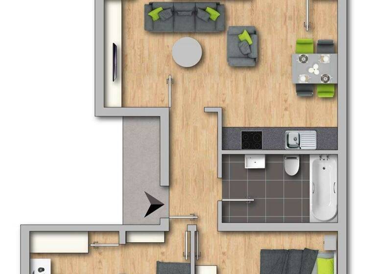 Wohnung zur Miete 307 € 3 Zimmer 55,9 m² 5. Geschoss frei ab sofort Himmelreich 49 Suhl 98527
