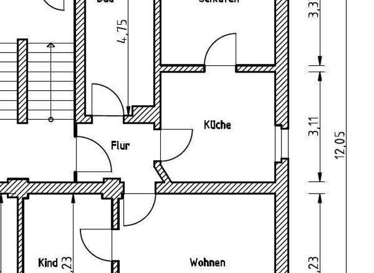 Wohnung zur Miete 317 € 3 Zimmer 63,3 m² 1. Geschoss Mittelstraße 19 Aue-Bad Schlema 08280