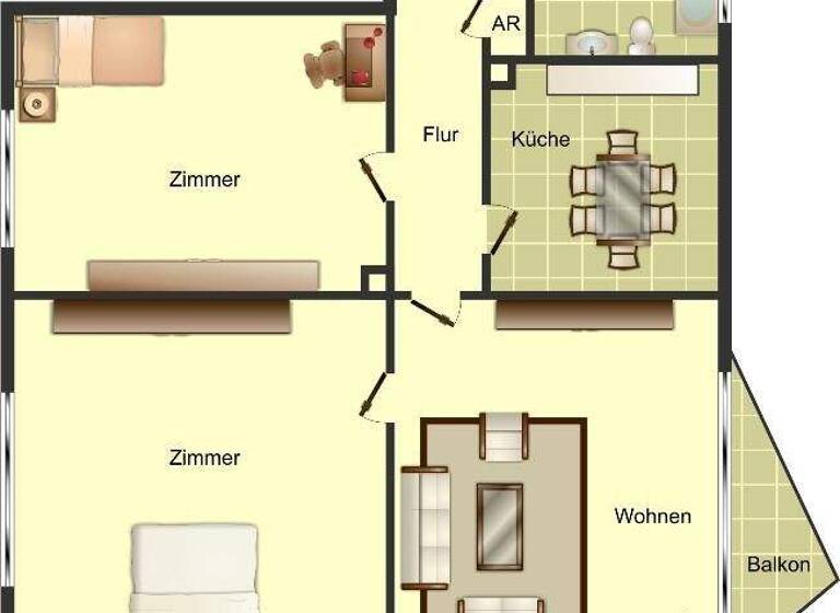 Wohnung zur Miete 487 € 3,5 Zimmer 57,5 m² 3. Geschoss Von-Guericke-Straße 10 Innenstadt Ahlen 59227