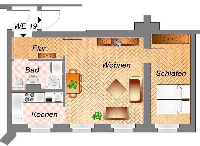 Wohnung zum Kauf 116.500 € 2 Zimmer 40 m²<br/>Wohnfläche Mockau-Nord Leipzig 04357
