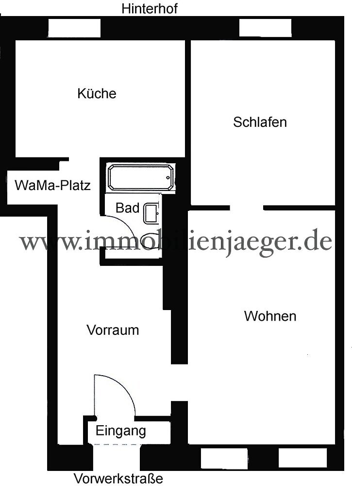 Wohnung zur Miete 855 € 2 Zimmer 55 m²<br/>Wohnfläche UG<br/>Geschoss 01.03.2025<br/>Verfügbarkeit Vorwerkstraße 11 St.Pauli Hamburg 20357