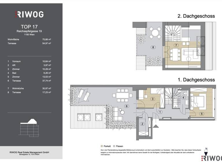 Wohnung zum Kauf 598.241 € 3 Zimmer 75,7 m² 4. Geschoss Wien 1150