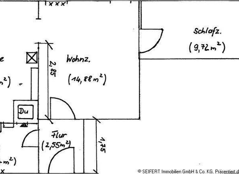 Wohnung zur Miete 370 € 1,5 Zimmer 43 m² 1. Geschoss frei ab sofort Kesselsdorfer Str. 28 Löbtau-Nord Dresden 01159