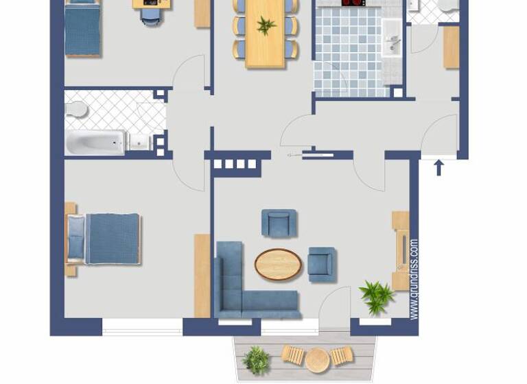 Wohnung zum Kauf provisionsfrei 129.000 € 4 Zimmer 98 m² EG Rosenstraße 10 Beckhausen Gelsenkirchen 45899