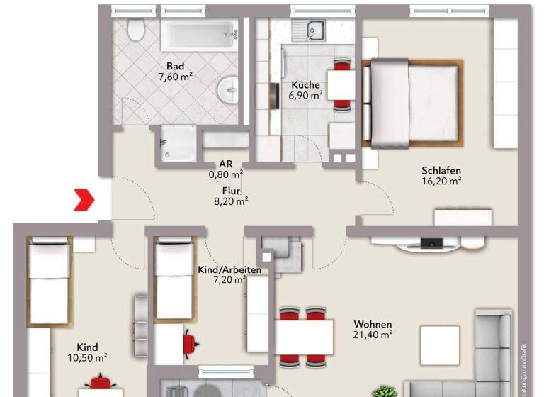 Wohnung zum Kauf 295.000 € 3,5 Zimmer 80 m² frei ab 01.04.2026 Traunreut 83301