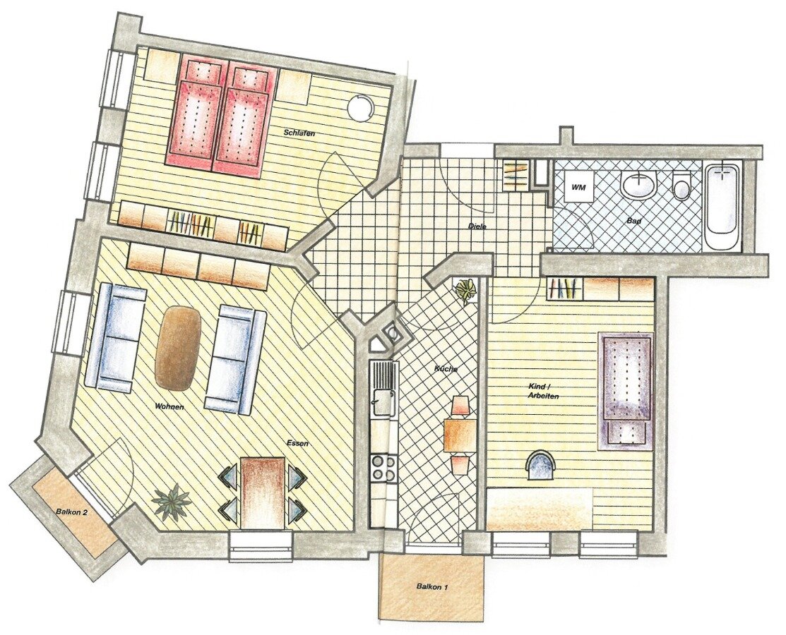 Wohnung zum Kauf 209.000 € 3 Zimmer 77,3 m²<br/>Wohnfläche 1.<br/>Geschoss Pieschen-Nord (Rückertstr.) Dresden 01127