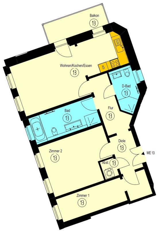 Wohnung zur Miete 958 € 3 Zimmer 83,2 m²<br/>Wohnfläche 3.<br/>Geschoss 01.02.2025<br/>Verfügbarkeit Gorkistraße 122 Schönefeld-Abtnaundorf Leipzig 04347