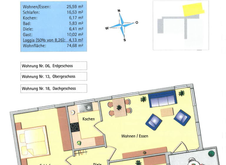 Wohnung zur Miete 750 € 3 Zimmer 74,7 m² Geschoss 2/3 frei ab sofort Beihinger Straße 5 Haiterbach 72221