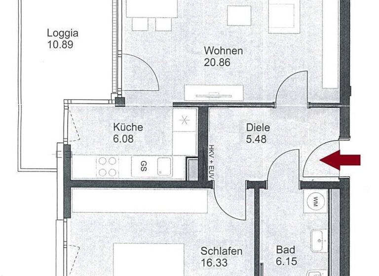 Wohnung zur Miete 1.090 € 2 Zimmer 61 m² 3. Geschoss frei ab sofort St Johannis Nürnberg 90419