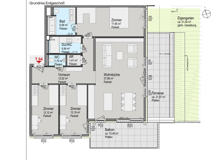 Wohnung zum Kauf - Erstbezug provisionsfrei 935.000 € 4 Zimmer 107,3 m² EG Wien 1140