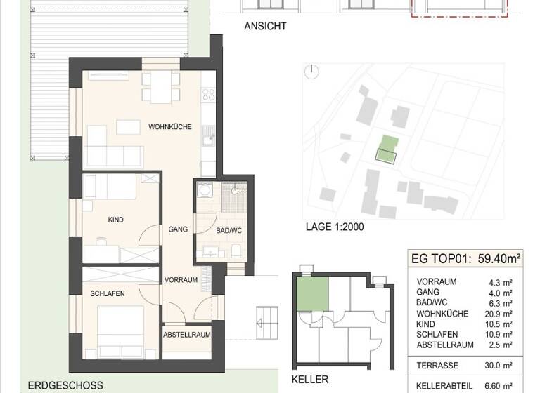Wohnung zum Kauf - Erstbezug 193.050 € 3 Zimmer 59,4 m² Arnfels 8454